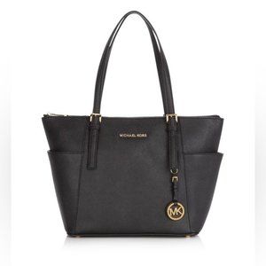 Michael Kors black classic Jet Set Saffiano leather tote bag & matching wallet